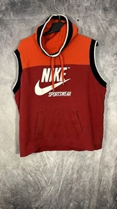 nike sportswear Hoodie Sleeveless Red Nike Swoosh Womens XL Activewear - Picture 1 of 10