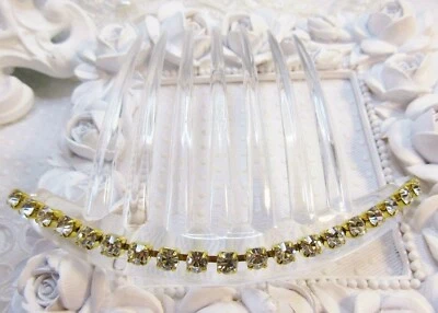 4 mm Austrian Crystals french hair comb, Bridal hair comb, Special Occasion Comb - Image 1 of 4