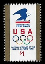 US 1991 SC#2539 EAGLE, OLYMPIC RINGS $1 POSTAGE STAMP SINGLE MNH