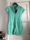 Jaded LDN Playsuit BNWT Mint TOWELLING Romper Size GREEN Velour Size 6-8-10