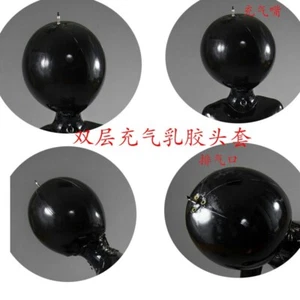 Latex Mask Inflatable Latex Ball Hood Latex Cosplay Inflatable Mask Halloween - Picture 1 of 2