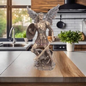 Michael Archangel Bronze Effect Figurine Religious Nemisis Now New & Boxed 33cm - Picture 1 of 8