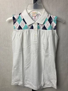 IZOD Pima Cool Youth Girls Size Medium White Tank NEW - Picture 1 of 4
