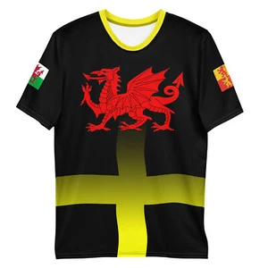 Welsh Flags All Over Print T-Shirt, Wales, Welsh Dragon, Cymru Am Byth  - Picture 1 of 17