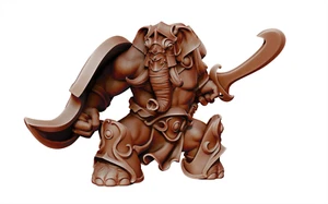 Loxodon Fighter Paladin - Dungeons and Dragons - Fantasy Miniature Tabletop - Picture 1 of 1