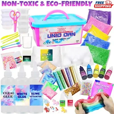 57 Pcs Slime Making Kit Non Toxic Clay DIY Eco Friendly Fun Kids Party Gift Toys - Image 1 of 4