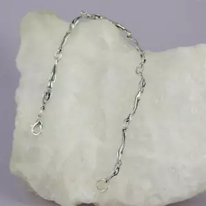 PULSERA DE PLATA ESTERLINA 0.925 MUJER ESLABÓN 8.5" DESNUDO FEMINISTA INTERÉS LÉSBICO - Imagen 1 de 3