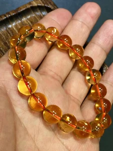 10.5mm Natural Yellow Citrine Quartz Crystal Gemstone Bangle Bracelet AAA - Picture 1 of 8