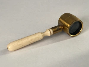 Antique 19th C Brass Coddington Pocket Magnifier Simple Microscope Fleaglass - Picture 1 of 6