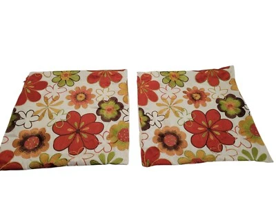 (2) Pier 1 Importações Capa de Travesseiro Bordada Floral 17x17” Fecho Retrô com Zíper - Imagem 1 de 3