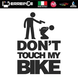 Sticker Don'T Touch My Bike Adhesive Decals Scooter Motorbike Helmet Windshield - Picture 1 of 11