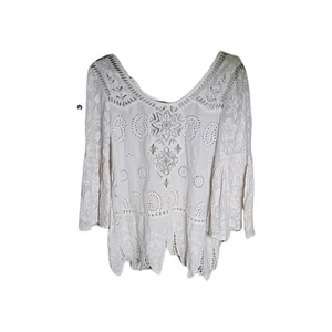 Free People RARO Encaje Crochet y Mantel Vintage Diseño Campesino Top Talla XS - Imagen 1 de 20