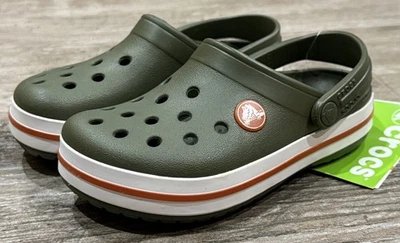 ZUECO CROCS KIDS C10 CROCBAND NUEVO. VERDE EJÉRCITO / SIENA QUEMADA. ESTILO 204537 Foto 1 de 4