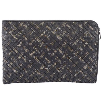 Auténtico Bolso sin asas Bottega Veneta Intrecciato patrón de micro puntos cuero negro 406021 Foto 1 de 4
