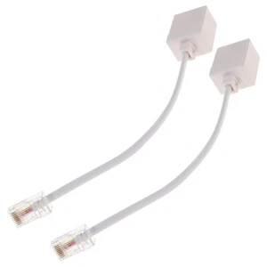 Conector de cable telefónico de línea Ethernet adaptador de 2 piezas a teléfono - Imagen 1 de 11