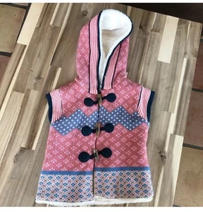 Matilda Jane Warm Hugs Hooded Sweater Vest Make Believe Sherpa Lined Size 6 Hood - Picture 1 of 6