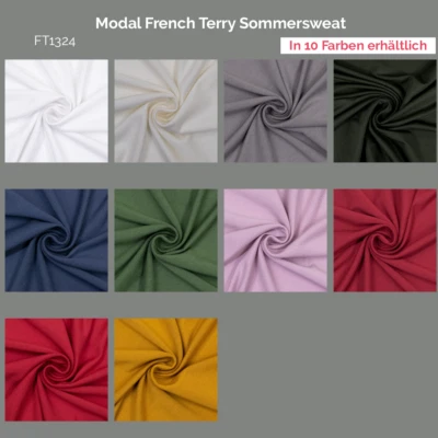 Modal French Terry Sommersweat uni einfarbig  -Öko Tex Standard 100 (Preis=0,5m) - Bild 1 von 2