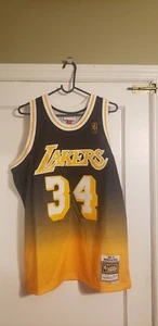 Authentic Mitchell & Ness Shaquille O'Neal 96-97 LA Lakers Swingman Jersey Sz L - Picture 1 of 4