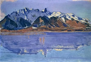 Ölgemälde Ferdinand Hodler - Thunersee mit Stockhornkette & Schneeberg - Bild 1 von 1
