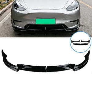 Car Front Bumper Lip Chin Diffuser Body Kit Spoiler for Tesla Model Y 2021-2023 - Foto 1 di 7