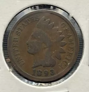 1893 Indian Head Cent, 1c - Picture 1 of 2