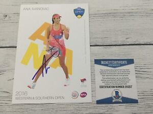 Ana Ivanovic Signed Autographed 5x7 W&S Card Beckett BAS COA a