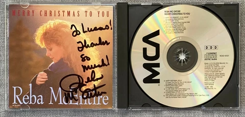 Reba McEntire Signed In-Person Merry Christmas To You CD Cover - Authentic Cover