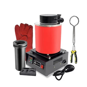 TOAUTO Forno Fusione Oro 3KG Grafite Crogiolo Fusione Lingotto Fai da Te 110V - Foto 1 di 11
