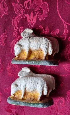 santons anciens 2 couples de moutons creche Noel 4cm de haut - Photo 1/4