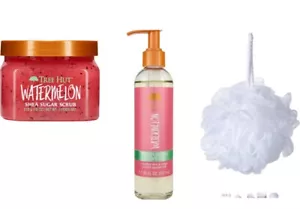🎁Tree Hut Gift Set! Watermelon Shea Sugar Body Scrub, Shave Oil And Loofah - Picture 1 of 7