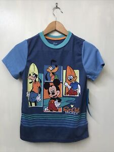 Disney Store Mickey Mouse Boys Pajama Shirt Donald Goofy Pluto So Cal 7/8 NWT