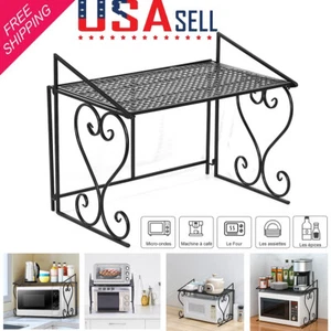 Metal Shelf Microwave Oven Rack Kitchen Organizer Counter Cabinet Storage Sturdy - Picture 1 of 11