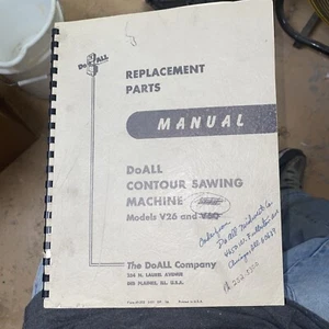 DoAll Contour Sawing machine Owners Manual (bandsaw) V26 And V60 - Picture 1 of 3