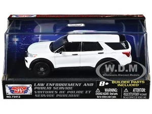 2022 FORD POLICE INTERCEPTOR UTILITY WHITE BUILDER'S KIT 1/43 BY MOTORMAX 79521 - Picture 1 of 2