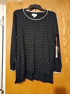 Elle Women's Winter Jewel Black Sweater Size M NEW/Tag - Picture 1 of 4