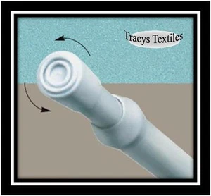 Lange weiße Zugstange Voile & Netz Vorhang ausziehbare Stange 200-250 cm KOSTENLOSE LED - Bild 1 von 1