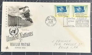1962 United Nations 3c Flag Pair , UN Regular Postage Issue. Artcraft - Picture 1 of 1