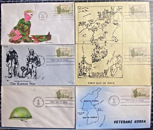 Set of Six U.S. #2152 22¢ Korean War Veterans FDC TF Cook Chaczak Marika ACE #67 - Picture 1 of 13