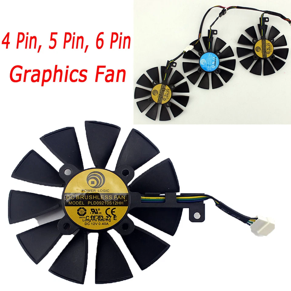 12V Graphics Cooling Fan for ASUS ROG Strix GTX 1080Ti GTX 1060 1080 1070 RX 480 - Image 1 of 4