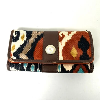 Estuche Lápiz Labial Spartina 449 Espejo Naranja Marrón Azteca Suroeste Lino Cuero Foto 1 de 4