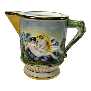 Capodimonte Vintage milk jug creamer recessed angels ladies lion head handle - Picture 1 of 7