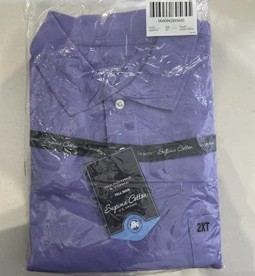 NUEVO Polo Roundtree & Yorkke Supima Algodón Para Hombres 2XT PÚRPURA (ejemplo: Amarillo) Foto 1 de 4