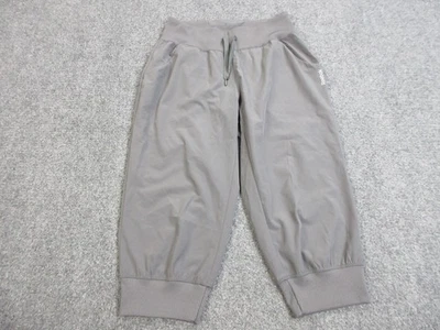 Reebok Pants Womens Small Gray Joggers Capri Cropped Drawstring Pockets Athletic - Image 1 of 4