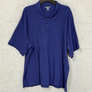 Saddlebred Comfort Flex Polo Shirt Men's Big 2X Blue Cotton Blend Short Sleeve - Picture 1 of 8