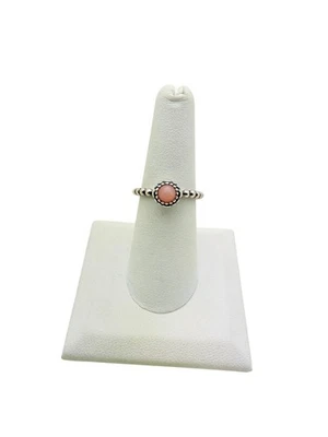 Anillo Pandora Plata Esterlina Rosa Ópalo Octubre Cumpleaños Flores Talla 7 Foto 1 de 4