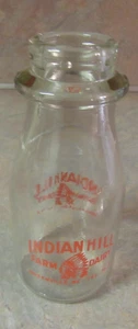 VINTAGE INDIAN HILL DAIRY 1/2 PINT MILK BOTTLE GREENVILLE, MAINE - Picture 1 of 7