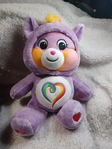 Care Bears Plüsch Regenbogen Einhorn Bär mit lila Kapuze goldene Flügel - Bild 1 von 4