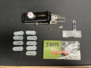 Vintage Singer Nähknopfloch 160506 mit hartem grünem Koffer - Bild 1 von 6