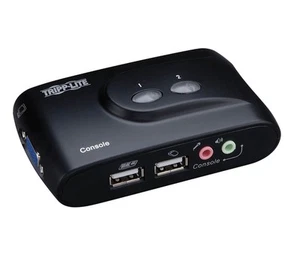 Tripp Lite 2-Port Desktop Compact USB KVM Switch with Audio & Cable Kit - Picture 1 of 3