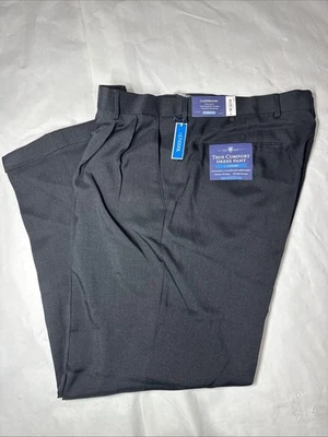 Pantalones Croft & Barrow para hombre vestido verdadero cómodo calce clásico plisado 40 X30 negro Foto 1 de 4